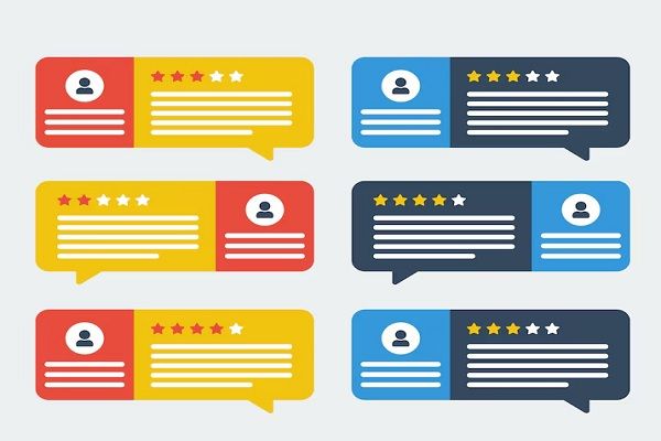 Dibujos alusivos a opiniones y reseñas de clientes