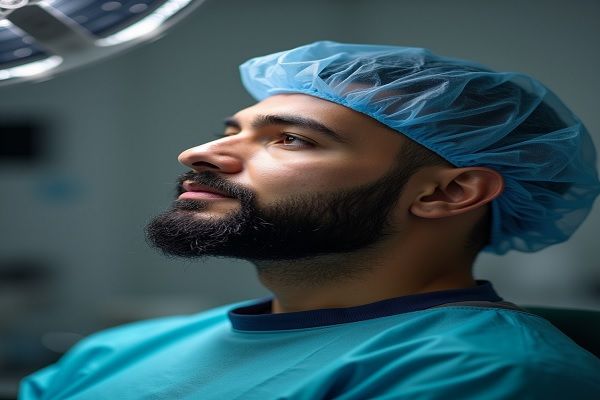 Injerto capilar Turquía - Paciente masculino preparándose para un implante capilar Turquía