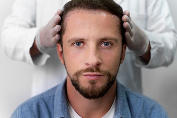 Trasplante capilar Turquía - Hombre con el boceto del implante capilar Turquía para recuperar el cabello natural en una de las mejores clínicas injerto capilar Turquía