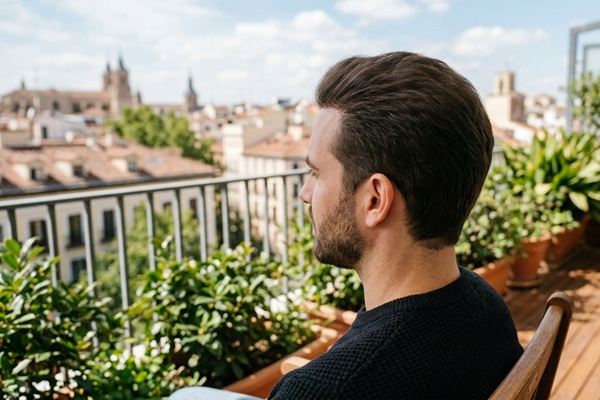 Hombre con abundante cabello natural luego de 6 meses del implante de pelo